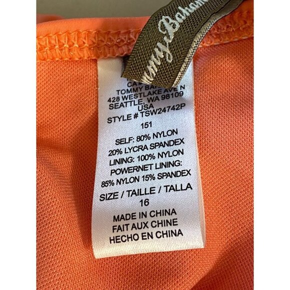 Tommy Bahama Pearl Over-the-Shoulder V-Neck One-Piece Swimsuit in Coral Size 16 - Picture 10 of 10